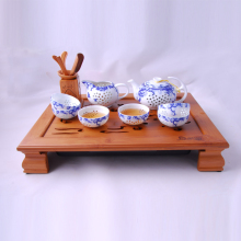 包邮景德镇手绘釉中彩青花玲珑茶具、功夫茶具、整套、礼品茶具