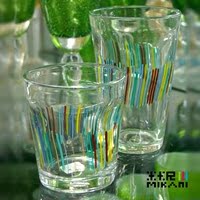 米卡尼 玻璃杯水杯杯子对杯 家庭杯 饮料杯 果汁杯 彩条杯_250x250.jpg