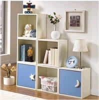 特价 彩色小柜子带门 单个书柜书架自由组合儿童储物简易收纳柜子_250x250.jpg