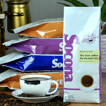 Socona红牌系列 哥伦比亚咖啡豆原装 可代磨咖啡粉454g包邮