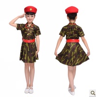 女兵表演服 十一舞蹈演出服 迷彩裙装 八一军服 军装演出服 女款_250x250.jpg
