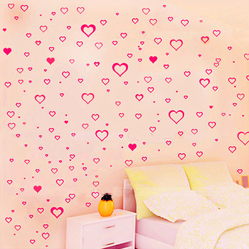创意爱心空间艺术墙贴浪漫新房婚房卧室温馨床头背景装饰心形贴纸