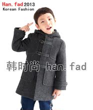 2013年秋冬新款韩时尚童装韩版时尚男款毛呢大衣HJ1553