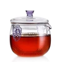 teatime紫耳正品耐热玻璃功夫茶具套装透明三件式红茶花茶杯带盖_250x250.jpg