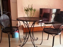 欧式铁艺休闲餐桌椅子组合套装户外阳台公园咖啡茶厅客厅家具包邮