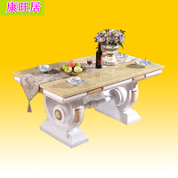 康旺居家具 欧式实木餐桌椅组合 天然大理石餐台面长方形白桌子_250x250.jpg