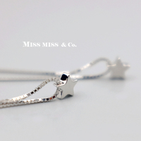 MISSMISS 925银饰星朗系列 手工纯银 星星吊坠项链锁骨链套链_250x250.jpg