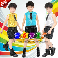 六一儿童男孩街舞亮片表演服装套装男孩爵士舞蹈服装男孩子演出服_250x250.jpg