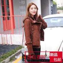 加厚羊羔毛外套女短款显瘦2016秋冬季新款韩国时尚麂皮绒保暖上衣