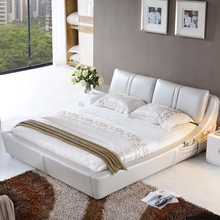 皮床双人床真皮床软床1.8米 1.5米 品牌婚床 简约现代床 包邮