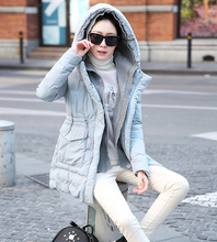 2014冬装新款韩版女中长款棉服假两件套连帽加厚收腰棉衣保暖棉袄