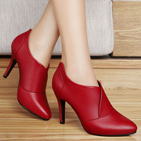 酒红色深口单鞋女黑色春季新品尖头高跟鞋细跟套脚女鞋子低帮鞋_250x250.jpg