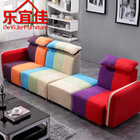 宜家地中海小户型彩色沙发七彩客厅沙发布艺沙发双人三位沙发包邮_250x250.jpg