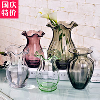 欧式迷你小浮雕玻璃花瓶透明纯手工花瓶创意水培绿萝台面花插花瓶_250x250.jpg