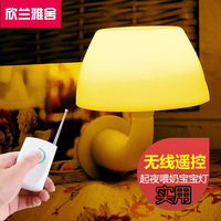 新奇智能家居创意迷你床头插电LED小夜灯 声光控遥控蘑菇小夜灯_250x250.jpg
