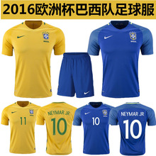 2016新款巴西国家队球衣短袖内马尔奥斯卡男女儿童足球队服套装