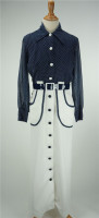 Sold Vintage孤品深蓝与白 反色设计 古典优雅 古董长袖连衣裙_250x250.jpg
