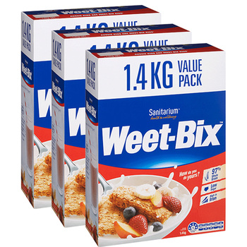 澳大利亚WEET-BIX即食低脂谷物麦片欢乐颂女神同款1.4公斤*3
