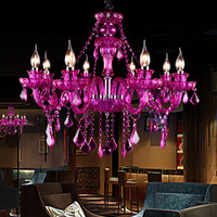 水晶吊灯 咖啡厅西餐厅酒吧吧台KTV紫色创意复古灯具_250x250.jpg