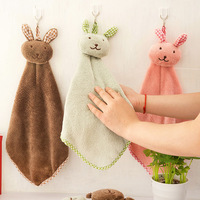 可爱兔子小方巾 厨房浴室挂式擦手巾 珊瑚绒擦手巾 毛巾_250x250.jpg