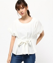 日本订单 mysty woman16年新款 早于官网雪纺拼接棉短袖T恤