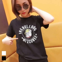 2016新款夏装麻棉T恤 韩版女装卡通沙皮狗印花短袖上衣棉T_250x250.jpg