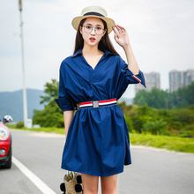 2016松紧腰夏季新款女装韩版修身显瘦蝙蝠袖polo领OL连衣裙夏装