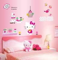 特价Hello Kitty凯蒂猫咪 儿童女孩卧室床头贴画贴纸 环保墙贴_250x250.jpg