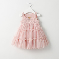 新款夏装2-3-4-5-6-7-8岁童装女童花朵蕾丝连衣裙无袖背带粉白色_250x250.jpg