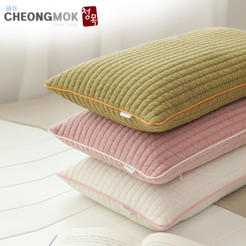 韩国全棉荞麦壳枕芯成人保健舒适单人枕头护颈枕牛奶镶边枕uOttdy