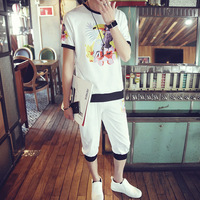 圆领套头运动套装韩版修身休闲青少年运动服短袖七分裤 男夏季_250x250.jpg