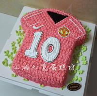 上海个性足球球衣生日蛋糕 曼联球队10号红色球服球衣蛋糕配送_250x250.jpg
