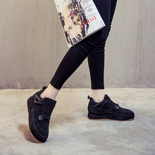 韩版真皮黑色女板鞋秋季新款运动鞋女系带舒适学生鞋牛筋底浅口鞋