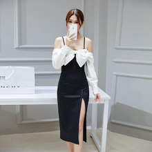 2016 新款 时尚 气质 韩版蕾丝露肩连衣裙