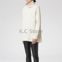 KC 羊毛毛衣 女式中长款 高领 oversized 堆堆领新款纯色欧单出口_250x250.jpg