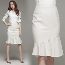 2016夏新款白领时尚白色半身裙韩版包臀修身职业一步裙短裙鱼尾裙