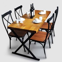 LOFT美式铁艺桌椅 实木书桌原木铁艺复古餐桌办公桌会议桌工作台_250x250.jpg