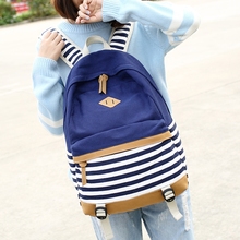 新款双肩包女日韩版帆布印花学院风中学生书包校园休闲旅行背包