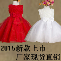 六一新款红色公主裙儿童主持人连衣裙短袖女童表演服装白色蓬蓬裙_250x250.jpg