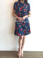 kitty香港代购2015新款Red Valentino夏季花朵短袖女娃娃领连衣裙_250x250.jpg