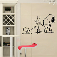 可爱史努比小墙贴 厨房装饰品客厅创意装饰贴纸 可移除防水贴_250x250.jpg