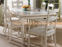 美式乡村复古风格全实木餐椅 新款白色做旧原木家具定制 餐厅家具_250x250.jpg