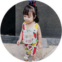 宝贝真乖 女小童夏季新品套装 韩版水果匹印背心短裤两件套 潮品_250x250.jpg