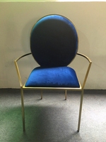 餐椅时尚布艺单椅不锈钢镀香槟金色酒店椅子简约现代带扶手靠背椅_250x250.jpg
