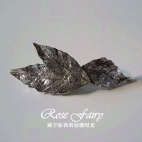 Rose Fairy 韩式森系银色清新树叶精致发夹弹簧夹_250x250.jpg
