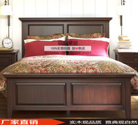 美式乡村1.5米橡木床做旧高箱储物床实木床现代简约双人床1.8米_250x250.jpg