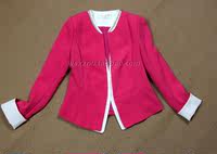 清仓处理----女装玫红撞色边订珠一粒扣长袖西装外套118元_250x250.jpg