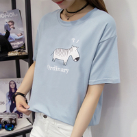 短袖t恤女2016新款夏季韩版宽松卡通斑马印花学生上衣女装打底衫_250x250.jpg