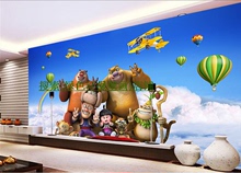 环保儿童房卡通电视背景墙纸卧室壁纸3D大型无缝壁画熊出没光头强