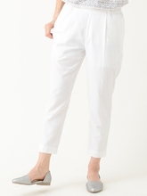 日本订单 eme 16年夏季新款万年百搭气质小白裤锥形裤显瘦 松紧腰